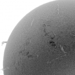 Soleil en H-alpha (négatif) du 6/4/2015 à 12:17 TU
