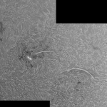 Mosaïque solaire de 3 images H-alpha le 22/04/2015 à 13:50 TU (Bois-Colombes)